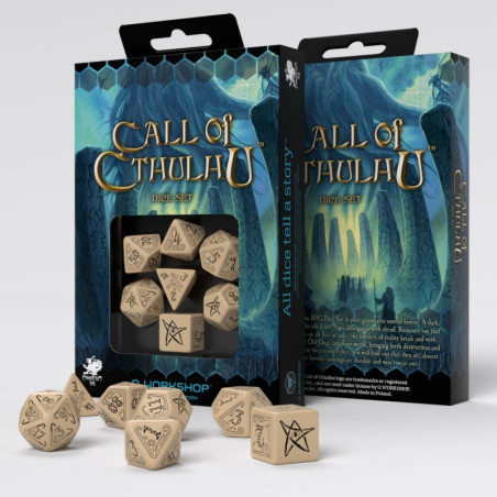 Call of Cthulhu Beige & black Dice Set (7)