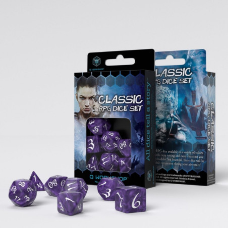 Classic RPG Lavender & white Dice Set (7)