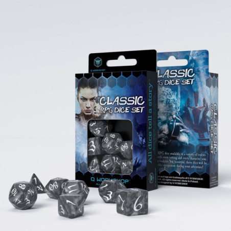 Classic RPG Smoky & white Dice Set (7)