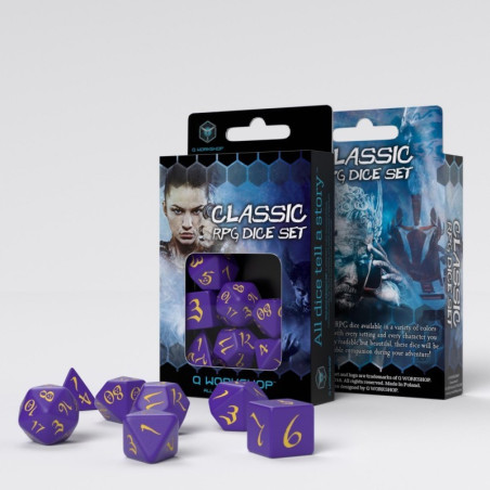 Classic RPG Purple & yellow Dice Set (7)