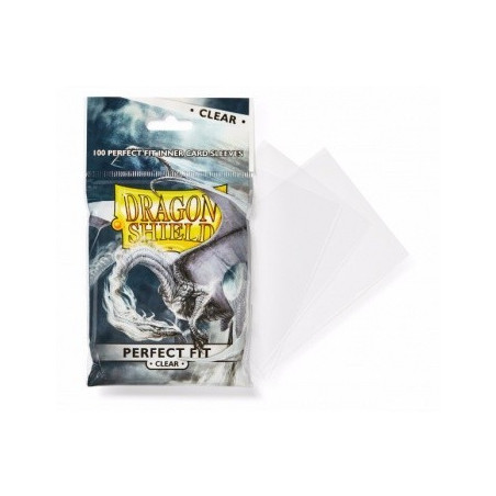 Clear/Clear (100 Sleeves) Perfect Fit - Dragon Shield Standard Sleeves