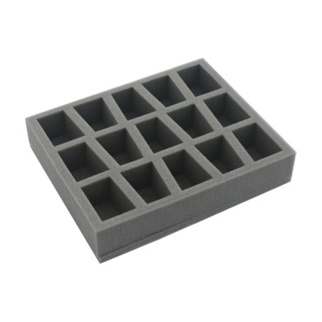 Hafl-sized foam tray for 15 miniatures na 40 mm bases 