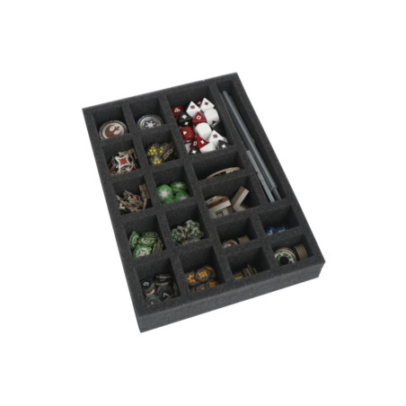 Foam tray for tokens, measures and dice