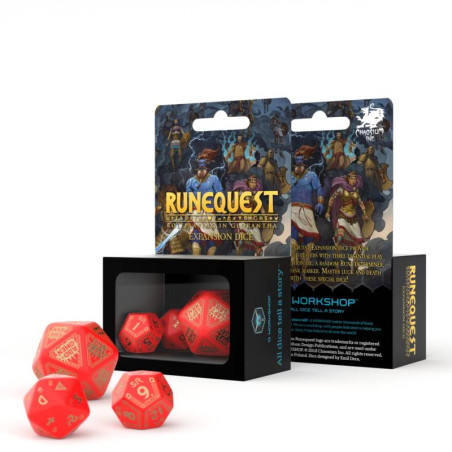 RuneQuest Red & gold Expansion Dice (3)