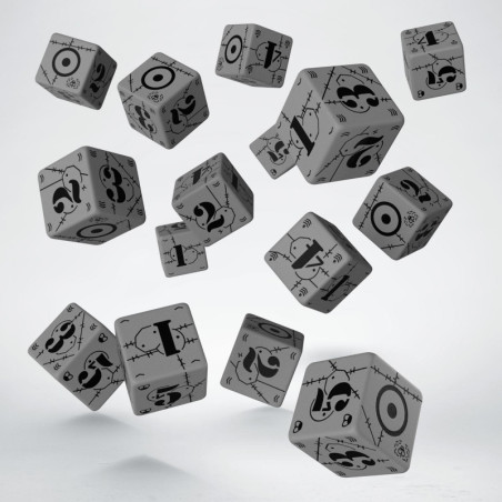 Battle United Kingdom Gray& black D6 Dice (15)