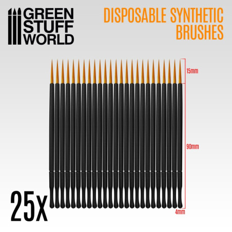 25x Pinceles Sinteticos Desechables