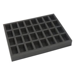 Foam tray for 32 miniatures on 32mm bases for old cases