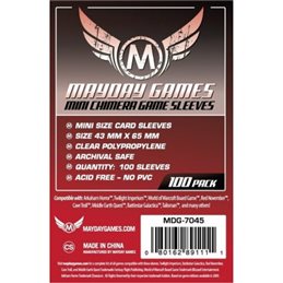 Mini Chimera Game Sleeves 43 X 65 MM (100 Pack) (Red)