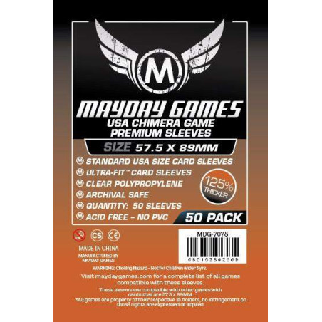 Premium USA Chimera Game Sleeves 57.5 X 89 MM (50 pack) (Orange)