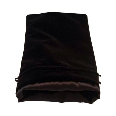 Black Velvet Dice Bag with Black Satin Lining 6x8