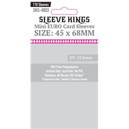 Sleeve Kings Mini Euro Card Sleeves (45x68mm) - 110 Pack, 60 Microns