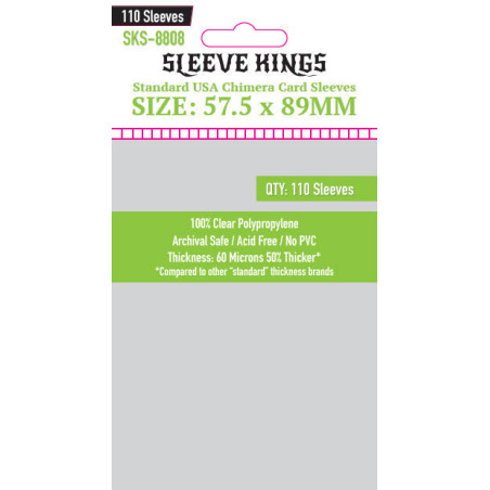 Sleeve Kings Standard USA Chimera Card Sleeves (57.5x89mm) - 110 Pack, 60 Microns