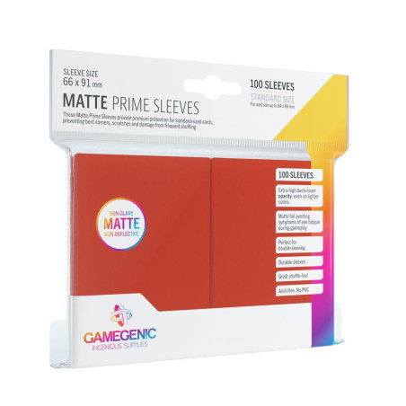 Pack Matte Prime Sleeves Red (100)