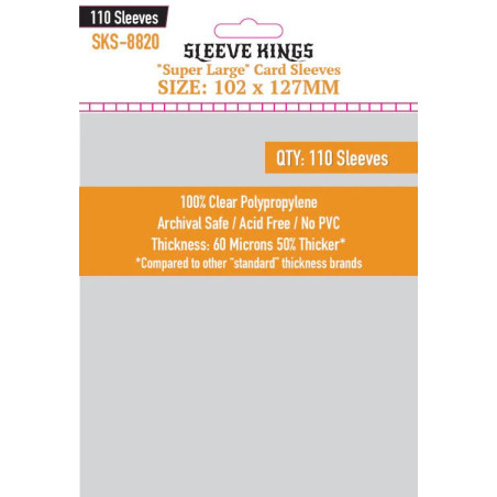 Sleeve Kings "Super Large" Sleeves (102x127mm) -110 Pack, 60 Microns*