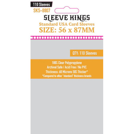 Sleeve Kings Standard USA Card Sleeves (56x87mm) - 110 Pack, 60 Microns