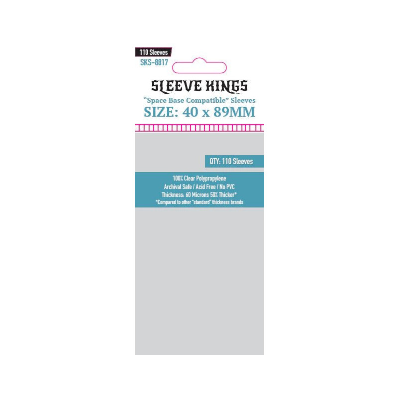 Sleeve Kings "Space Base Compatible" Sleeves (40x89mm) - 110 Pack, 60 Microns