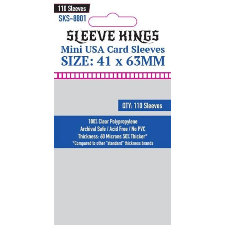 Sleeve Kings Mini USA Card Sleeves (41x63mm) - 110 Pack, 60 Microns