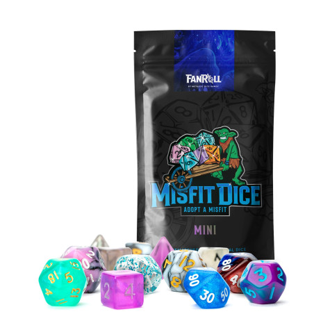 Mystery Misfit Mini Polyhedral Dice (Single Pack with 2 Full Sets)