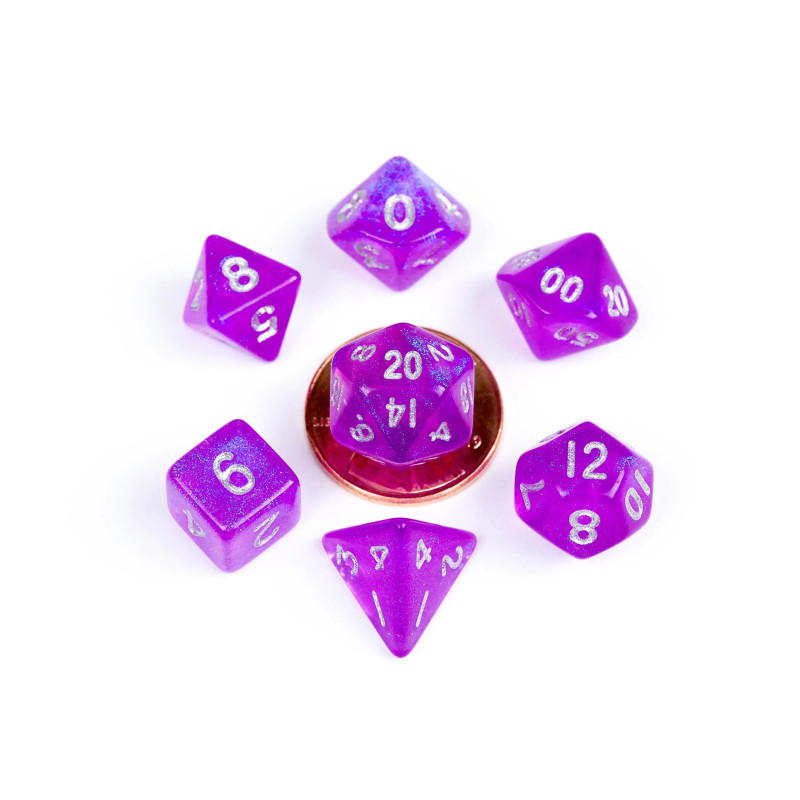 Stardust Purple 10mm Mini Poly Dice Set