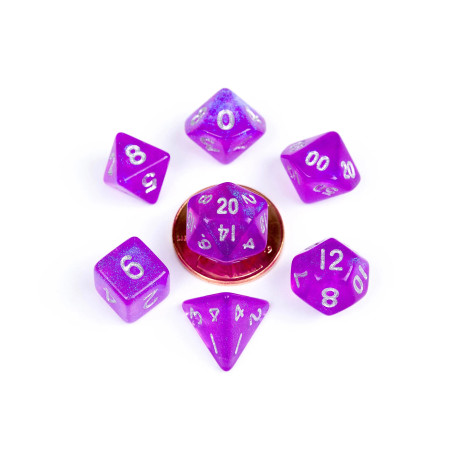 Stardust Purple 10mm Mini Poly Dice Set