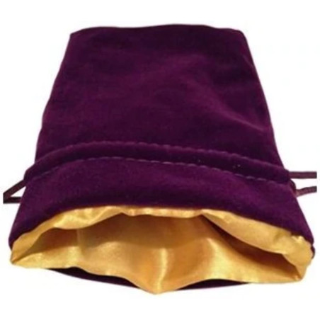 Dice Bag Purple Velvet Dice Bag with Gold Satin Lining 4x6