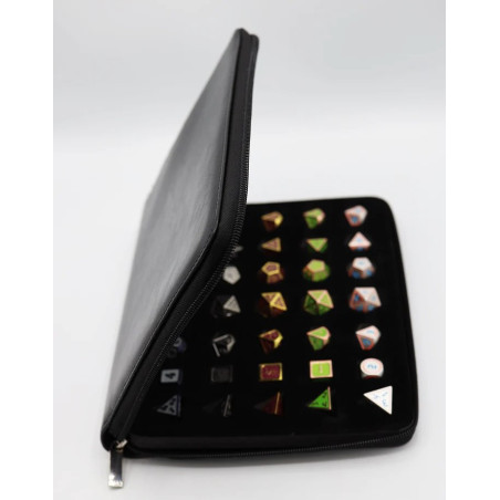 Black Leatherette Folio Dice Case