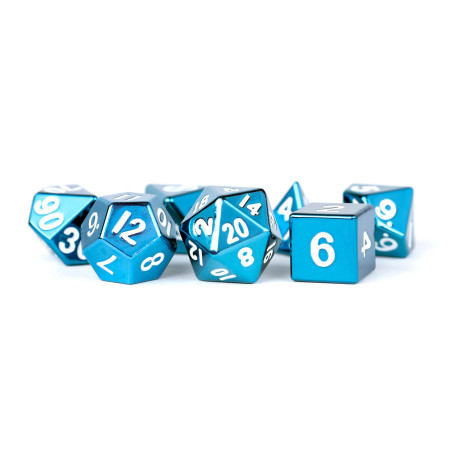 Metallic Dice Blue 16mm Polyhedral Dice Set