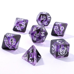 Wyrmforged Rollers Rounded Edge Resin Dragon's Eye Dice Set-Purple