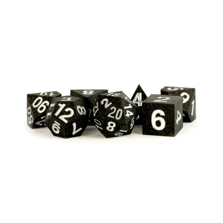 Sharp Edge Silicone Rubber Dice Set: Gold Scatter