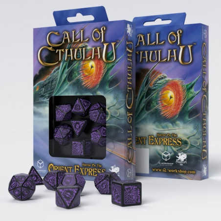 COC Horror on the Orient Express Black & purple Dice Set (7)