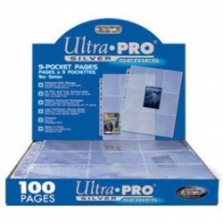 UP - Silver 9-Pocket Pages (11 Hole) Display (100 Pages)