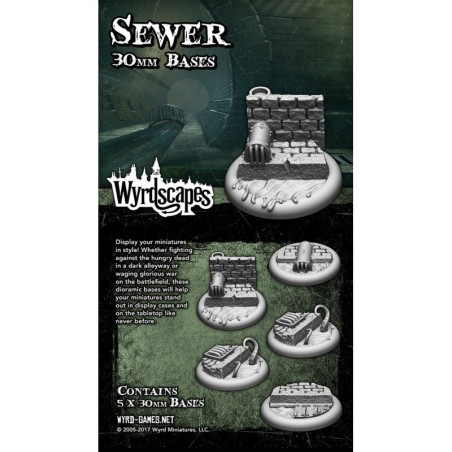 Wyrdscapes Sewer 30mm Bases - 5 Pack